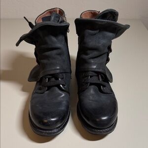 A.S.98 Black Leather Womens Simon II Boot Made in Italy 36/ US 5.5-6
